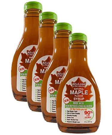 Allulose - Natural Maple Flavored Allulose Syrup, 22oz Bottles - All-u-Lose (4 Pack) 4 Pack 22 Ounce