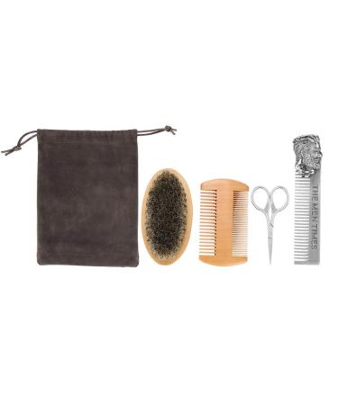 Premium Novel Beard Brush Set | Double-Sided Comb & Scissors Repair Kit for Hair & Beard Care - International Shipping Available - Buy Online on GoSupps.com
