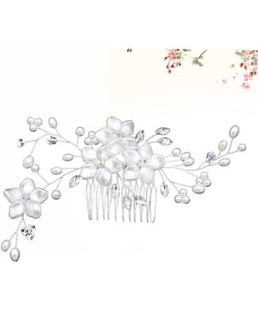 Mikinona 1pc Bridal Hair Combs Wedding Hair Combs Floral Hair Clips Headdress for Women Bridal Hair Pin Bride Hair Combs Pearl Clips for Hair Rhinestone Hair Clips Wedding Headpiece White - Buy Online on GoSupps.com