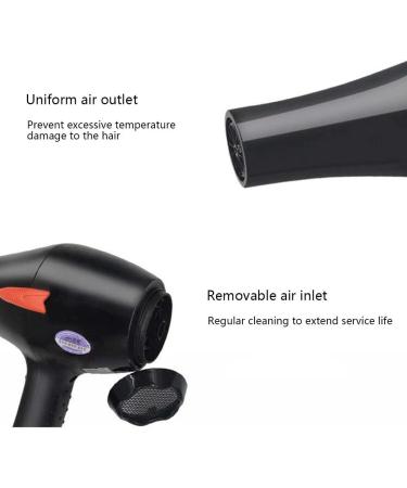 Hairdryer Professional Ionic Hair Dryer Salon Fast Blow Dryers 3 Heat 2 Speed Settings Hair Dryer with Nozzle - Buy Online on GoSupps.com