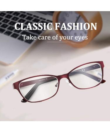 VVDQella Cat Eye Reading Glasses for Women - 1.00x Blue Light Filter - Fashionable Metal Frame with Glasses Case & Spring Hinge - Buy Online on GoSupps.com
