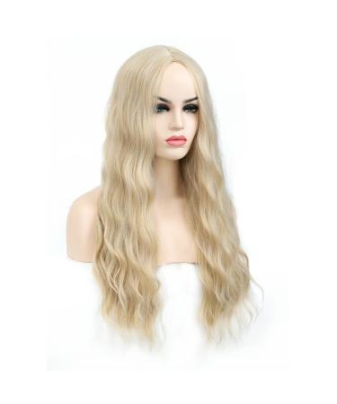 SHINYSHOW 26 Blond 613 Long Wavy Wig | Middle Part Synthetic Halloween Cosplay Wig for Women - Buy Online on GoSupps.com