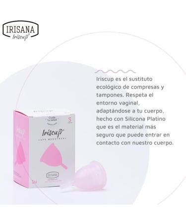 Irisana Menstrual Cup Size S - Transparent - 100% Surgical Silicone - Eco-Friendly IUP-Compatible - Iriscup Model - 8.5 x 4.5 cm - International Shipping - Buy Online on GoSupps.com