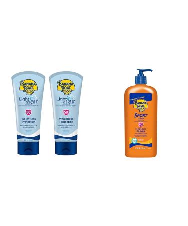Banana Boat Light As Air Sunscreen Lotion SPF 50 Twin Pack and Sport Ultra SPF 50 Sunscreen Lotion