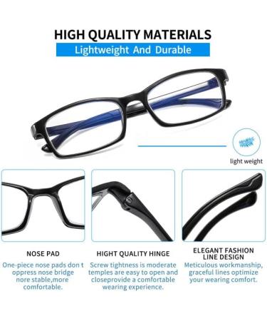 Suertree Blue Light Filter Distance Glasses for Women & Men - Lightweight Myopia Glasses -2.5 Black - Buy Online on GoSupps.com