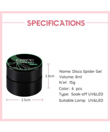 Shop Monochrome Glitter Disco Spider Gel - 21 Colors for Stunning Nail Art | Improved Matrix Gel 8ml - DSP05#Silver - Buy Online on GoSupps.com