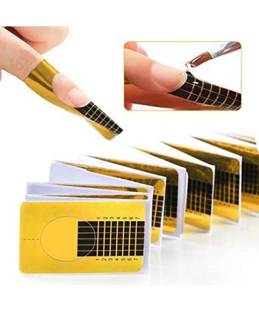 Profico Nail Template Modeling Stencil - 500 Self-Adhesive Gel & Acrylic Nail Extensions - Yellow 5Tieb - Perfect for DIY Nail Art - Buy Online on GoSupps.com