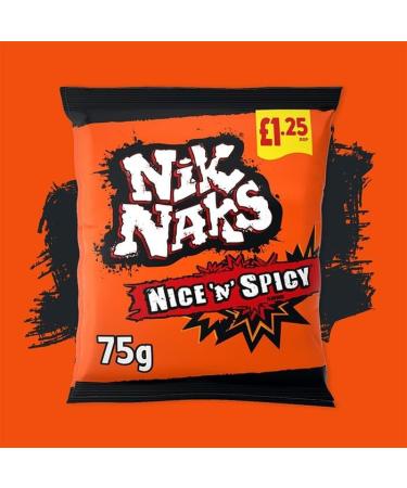 Nik Naks Nice 'N' Spicy Crisps Case of 20x75g - Buy Online on GoSupps.com
