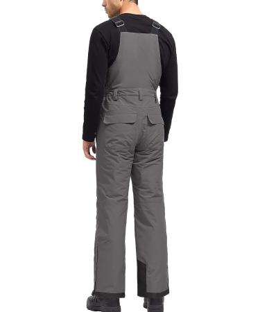 FREE SOLDIER Men's Insulated Waterproof Snow Bibs Ski Overalls Large/32 Inseam - Classic Gray - Buy Online on GoSupps.com