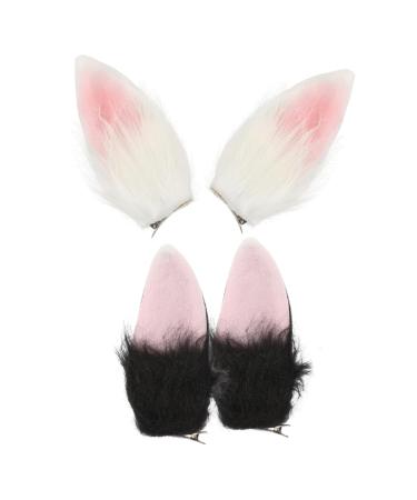 POPETPOP 2 Pairs Alligator Hairpins Bunny Ears Hair Clip Rabbit Hair Clip Ear Hair Clips for Women Bunny Hair Clips Cosplay Rabbit Ear Headdress Hair Clip Accessories Plush Aldult