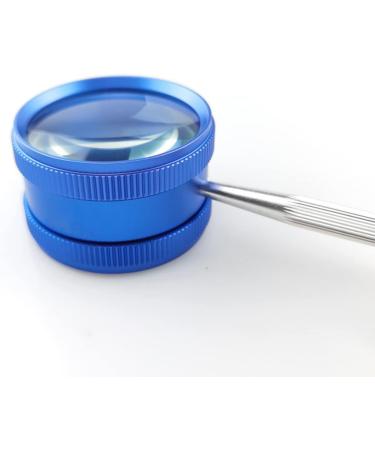 Meichoon 35x Hand Magnifying Glass with Metal Handle - Ideal for Antique Jewelry Crafts & Hobbies | 50mm Blue | Perfect for Older Children & Jewelers - Buy Online on GoSupps.com