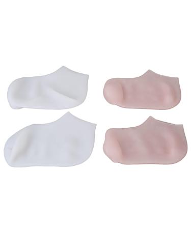 2 Pairs Silicone Moisturizing Socks for Dry Cracked Feet Care Softening Repairing Improve Calluses Dead Skin Hydrate Slick Foot Skin Foot Care Socks Set with High Elasticity