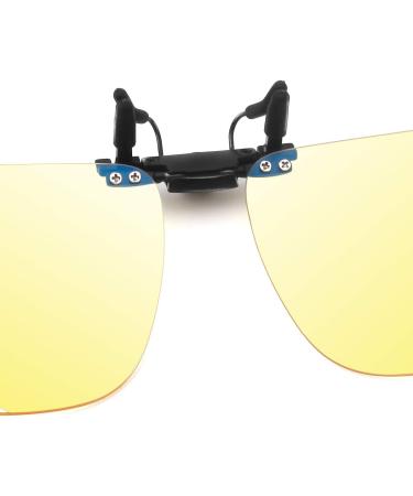 GAMEKING Square Blue Light Blocking Clip-on Computer Glasses Video Gaming Glasses Rimless | Easy Fit on Rx Frames | Digital Eyestrain Fatigue Dry Eyes Relief Eye Protection Sleep Better Amber - Buy Online on GoSupps.com