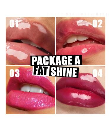 Shop 4 Colors Lip Oil - Hydrating Lip Gloss with Big Brush Head Shiny Vegan Formula Non-Sticky & Plumping Finish - Buy Online on GoSupps.com