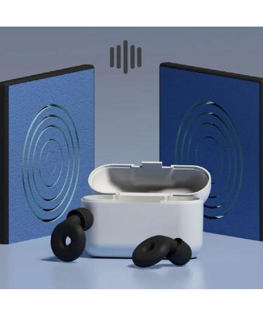 Ear Plugs for Sleeping Noise Cancelling Ear Plugs Reusable Sleep Noise Reduction Earplugs Soft Silicone Ear Muffs Noise Protection Sound Reduction Noise Cancelling Triangle Design - 6 Ear Tips Black