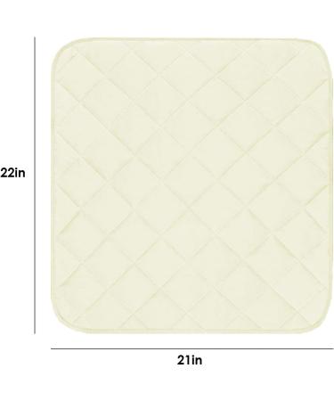 Ruiqas Waterproof Reusable Seat Cushion for Seniors | 2-Piece Washable Incontinence Stool Cushion (22x21) - Beige Sub-Pad Protection - Buy Online on GoSupps.com