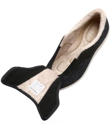 Winter Fleece Orthopedic Diabetic Walking Shoes for Women | Wide Width Adjustable Sneakers for Swollen Feet & Arthritis - Size 8.5 Gris - Buy Online on GoSupps.com