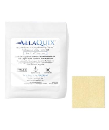 AllaQuix Stop Bleeding Pad (Large 2-inch Square) Professional-Grade First-Aid Hemostatic Gauze (Blood Clotting Bandage)
