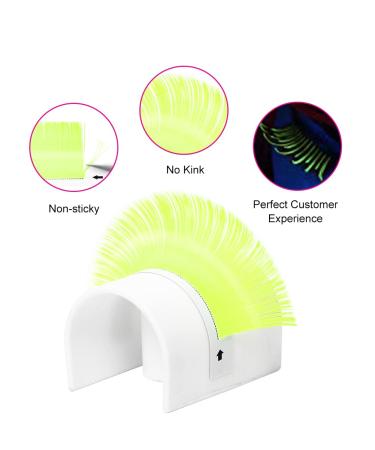 Neon Colored Volume Lash Extensions - Easy Fan 0.07-D 13mm - 8 Colors: Hot Pink, White, Blue, Orange, Gold, Purple, Yellow - UV Glow - Buy Online on GoSupps.com