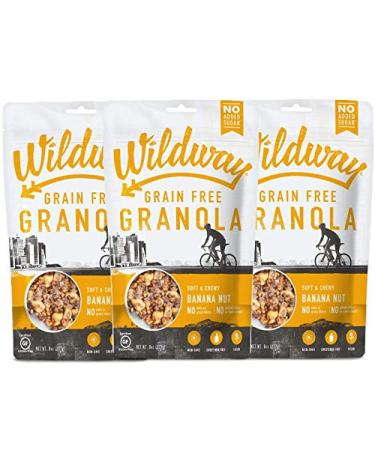 Wildway Keto, Vegan Granola | Banana Nut | Certified Gluten Free Granola Breakfast Cereal, Low Carb Snack | Paleo, Grain Free, Non GMO, Dairy Free, No Artificial Sweetener | 8oz, 3 pack Banana Nut 8 Ounce (Pack of 3)