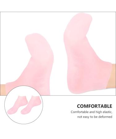 Moisturizing Gel Booties & Spa Socks - Hydrating Foot Cream for Dry Feet | Silicone Gel Stockings (35x7x1cm) in Rose - Buy Online on GoSupps.com