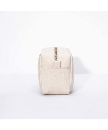 Yonben Small Canvas Makeup Bag - Portable Water-Resistant Toiletry Pouch for Women - Beige - Buy Online on GoSupps.com