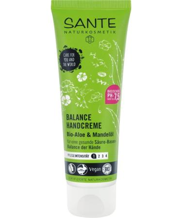 Sante natural cosmetics balance hand cream healthy acid bases of the hands vegan with organic aloe and almond oil 75 ml aloe vera 75 ml (1 Pack)