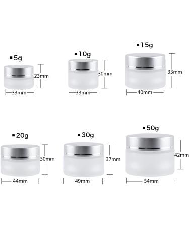 Zeoabsy 6-Pack 5ml Empty Matt Transparent Glass Cream Cans with Silver Lid & Spatulas | Ideal for Gels & Cosmetics | International Shipping - Buy Online on GoSupps.com