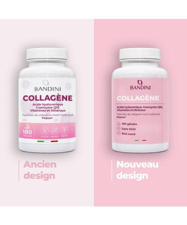 Bandini Peptan Marine Collagen + Hyaluronic Acid 180 Capsules Anti-Aging for Skin Joints and Hair | Vitamin C Biotin Zinc Coenzyme Q10 and Selenium 1000mg Collagen Type I Hydrolyzed - Buy Online on GoSupps.com