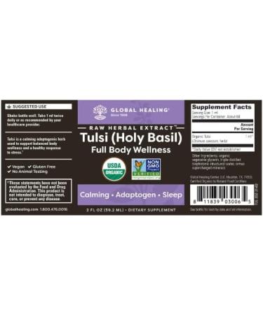 Organic Tulsi (Holy Basil) Liquid Supplement - 2 fl oz Vegan Drops for Stress Response & Energy Support - Buy Online on GoSupps.com