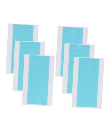 DOITOOL 6 Sheets supplies water proof film hair extensions patch Accessories adhesive tape sticker Reissue block Adhesive strip double sided pu double sided tape wig 2.5x1.5cm Assorted Color