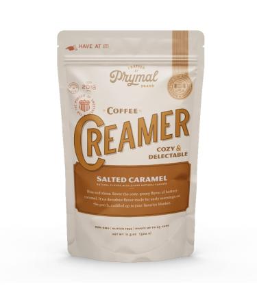 PRYMAL Salted Caramel Coffee Creamer - Keto, Sugar Free, Non Dairy, Low Carb - Non Refrigerated Powder with MCT oil (11.3oz Bag) Salted Caramel 11.3 Ounce (Pack of 1)