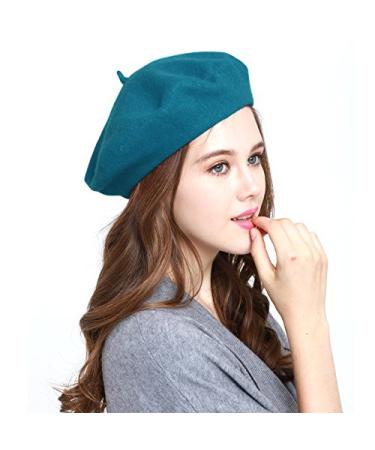 WW004 Winter 100% Wool Warm French Art Basque Beret Tam Beanie Hat Cap Turquoise