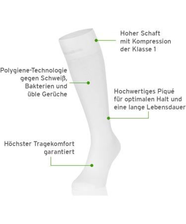 Buy Safersox Compression Stockings Pique Class 1 - White Size 44/45 | International Shipping Available - Buy Online on GoSupps.com