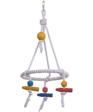 Hypeety Pet Bird Swing Toy - Round Cotton Rope Hanging Hammock for Parakeet, Budgie, Cockatiel - Fun Tri Toy for Cage Enrichment - Buy Online on GoSupps.com