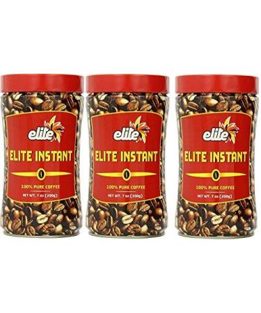 Elite Instant Pure Coffee, 7ounce Tin, (3 Pack) 7 Ounce (Pack of 3)