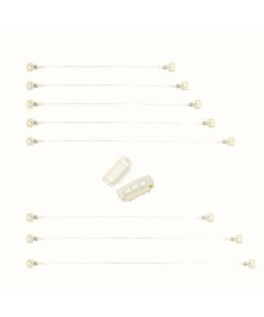 DOORES Blonde Wire for Hair Extensions 8pcs 18.5cm 24.5cm 30cm Invisible Elastic Fish Line Replacement for Extensions with 4 Clips 8 Pieces Blonde