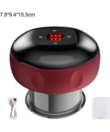 Electric Cupping Therapy Massager - Portable USB Rechargeable & Adjustable Massage Tool in Red - Buy Online on GoSupps.com