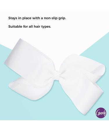 Goody Kids Large White Bow Barrette with Stay-Tight Closure - Hair Accessory for Secure and Stylish Hairdos - Buy Online on GoSupps.com