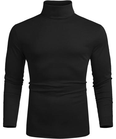 COOFANDY Men's Slim Fit Basic Black Turtleneck Sweater - Size Small - Buy Online on GoSupps.com