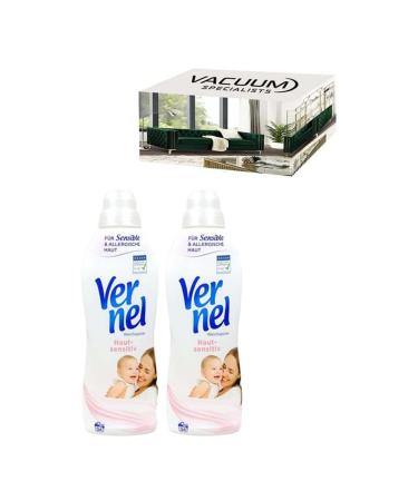 Vernel Skin Sensitive Fabric Softener | Value Pack of 2 x 34 Wash Loads each | Ultra Concentrated