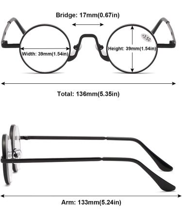 Shop Magimodac Retro Blue Light Filter Reading Glasses - Men's & Women's Mini Metal Computer Glasses | 2.5 Diopter Visual Aid - Buy Online on GoSupps.com