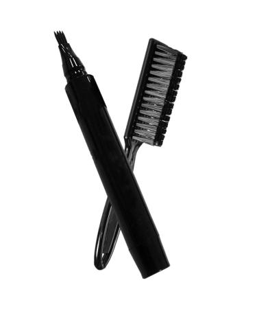 Seprendi 2Pcs/Lot Beard Pencil & Beard Brush Mustache Coloring Shaping Tools Beard Enhancer Black