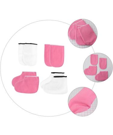 Housoutil 2 Sets Leather Horn Boots Hand Spa Gloves Manicure Tools Nail Tools Nursing Fingernail Beauty Tool Paraffin Wax Booties Women's Cosmetic Polyester Lining - Buy Online on GoSupps.com