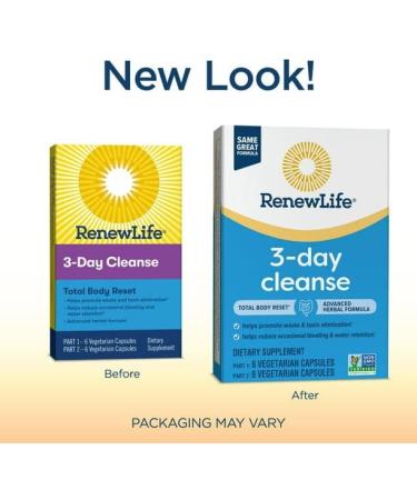 Renew Life Total Body Reset 3-Day Cleanse Supplement - 12 Vegetarian Capsules for Detox - International Shipping - Buy Online on GoSupps.com
