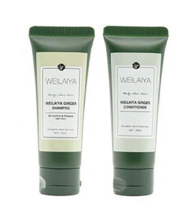 WEILAIYA White Ginger Prevent Hair Loss Stimulate Hair Growth Shampoo 20mL & Conditioner 20mL Mini Set Test/Travel for Normal/Oily Hair & Scalp