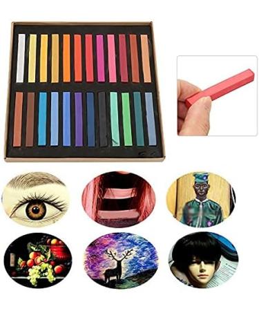 Restokki Hair Dyeing Chalk Hair Chalk Comb Non-Toxic Washable Hair Dye Crayon Salon Set Disposable Hair Dye Stick Suitable For Girls Children And Adolescents (24Colors) - Buy Online on GoSupps.com