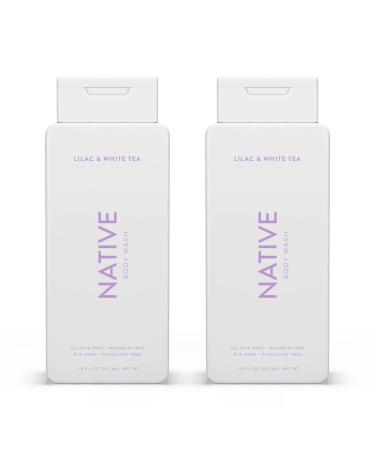 Native Body Wash Natural Body Wash for Women, Men | Sulfate Free, Paraben Free, Dye Free, with Naturally Derived Clean Ingredients Leaving Skin Soft and Hydrating, Lilac & White Tea 18 oz - 2 Pk Lilac & White Tea - 2 Pk