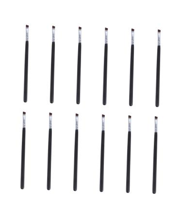 Didiseaon 12pcs Angled Eyebrow Brush Eyeliner Pencil Gel Liner Eyeliner Mini Brush Cosmetic Make up Bridegroom 16.00X0.20X0.20CM Black