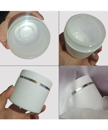 Zeoabsy 4-Pack 30ml Matte White Double-Walled Plastic Cream Canisters | Screw Cap with Silver Edge | Ideal for Gels Creams Ointments & Snacks - International Shipping Available - Buy Online on GoSupps.com